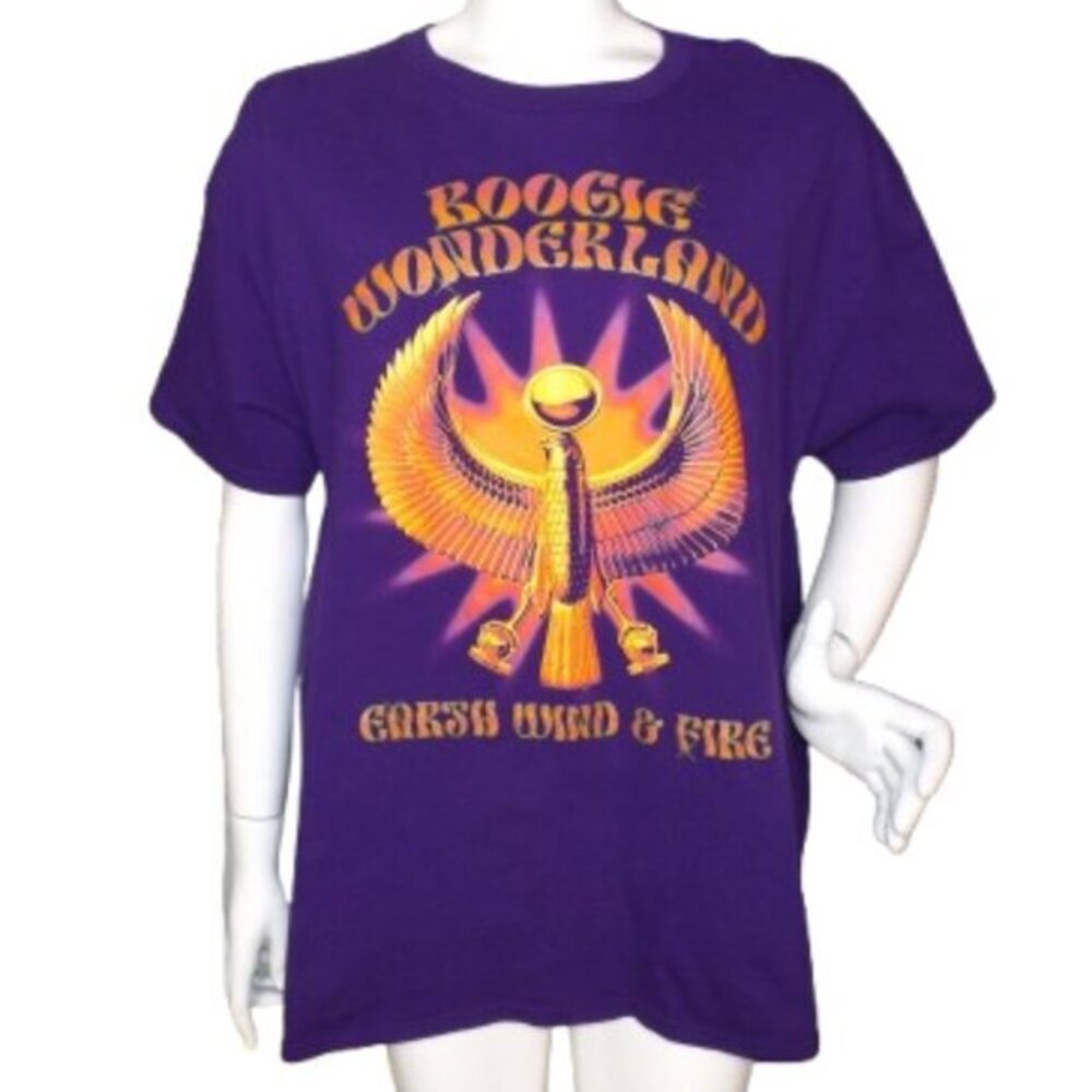 EARTH WIND & FIRE Tshirt, XL, Purple, Concert Tour 2024 Boogie Wonderland Cotton
